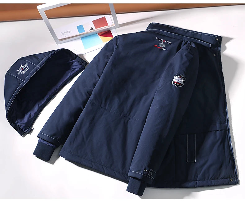 New Men's Jacket Inner Thickened Cotton Winter Clothes Bruce&Shark Warm Fashion Casual Men Coats Cotton Outerwear Big Size 4XL