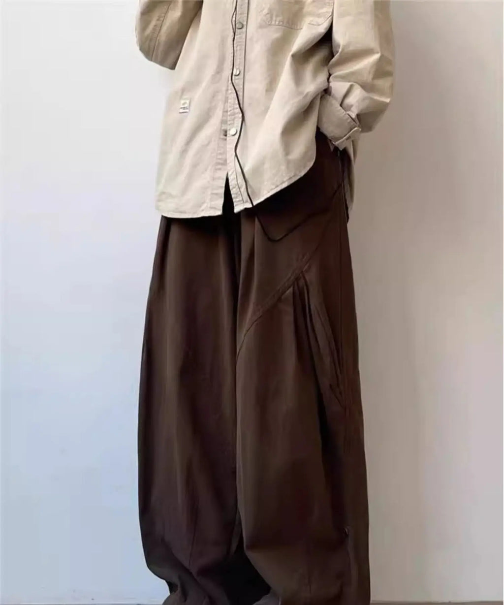 Retro Hong Kong Sle Wide Leg Harajuku Pants Straight Casual Workwear Trousers for Men And Women Youth Trend Autumn Season