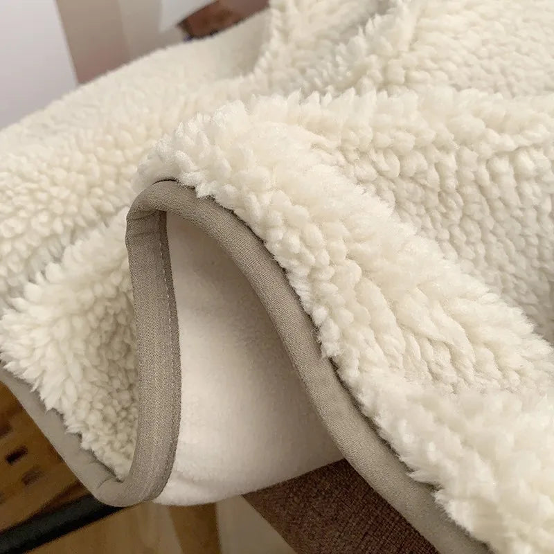 Autumn and Winter Japanese Men's and Women's Fleece Stand Neck Jacket Couple Zipper Loose Warm Lamb Wool Coat Solid Color Jacket