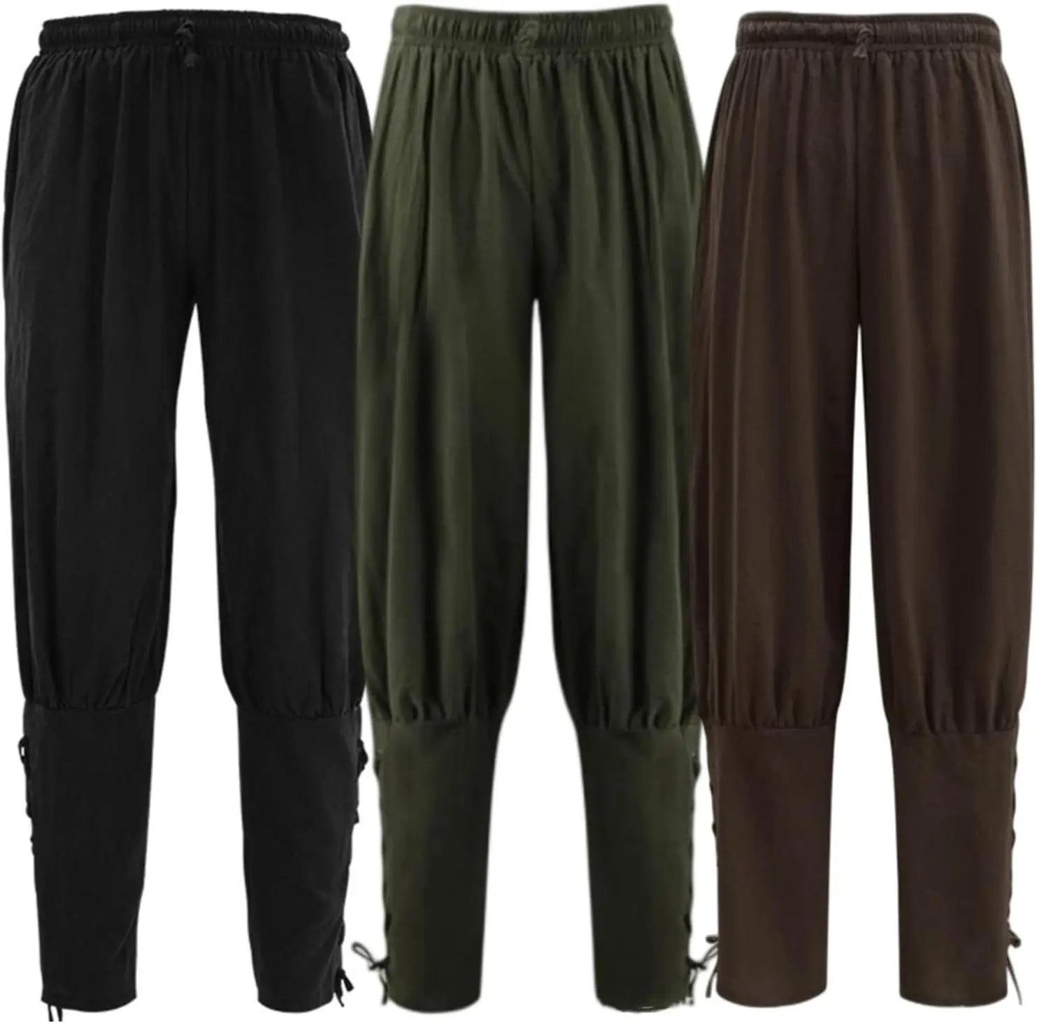 Mens Womens Ankle Banded Pants Medieval Viking Pirate Cosplay Pants Renaissance Trousers for Adult