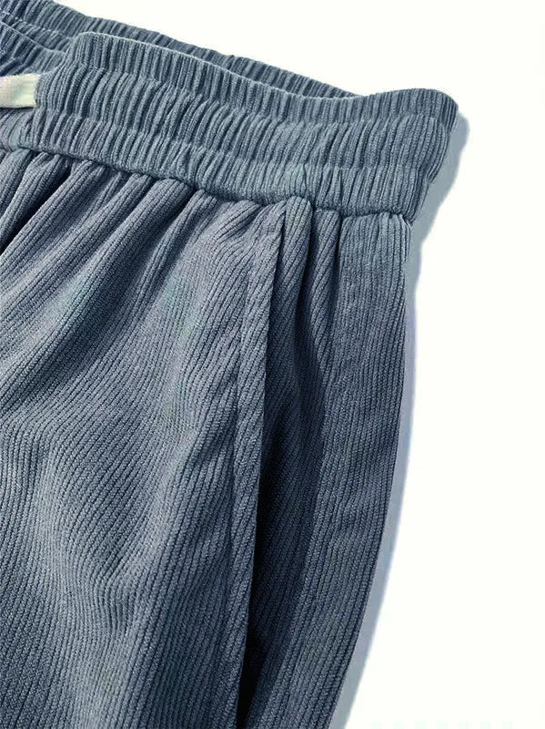 Men's corduroy loose European size hanging multi-functional casual straight leg pants, suitable for daily travel