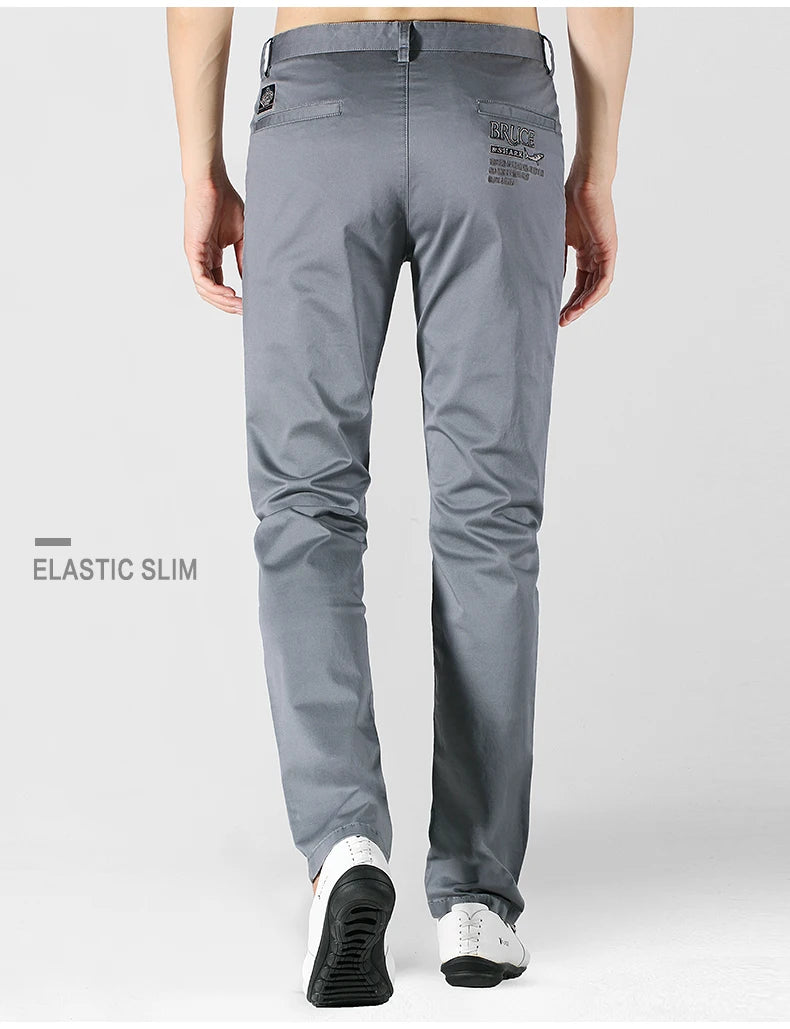 Bruce&Shark Autumn Winter Men's Pants Thicken Fashions Casual Straight Men's Trousers 98%Cotton 2%Spandex Stretch Cosy Fabric