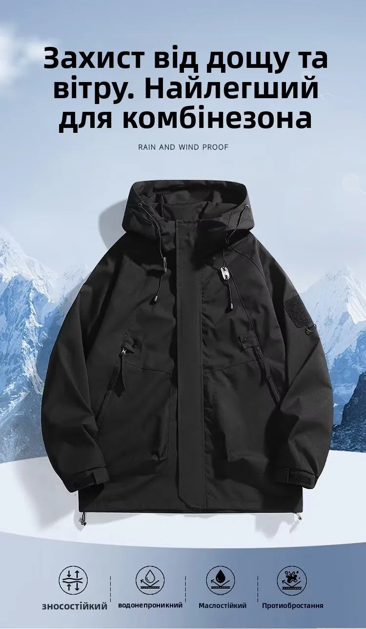 Outdoor Men's Jaet Spring Autumn New Sle Loose Workwear Windproof Waterproof Coat Couple Outerwear Faion Urban Youth
