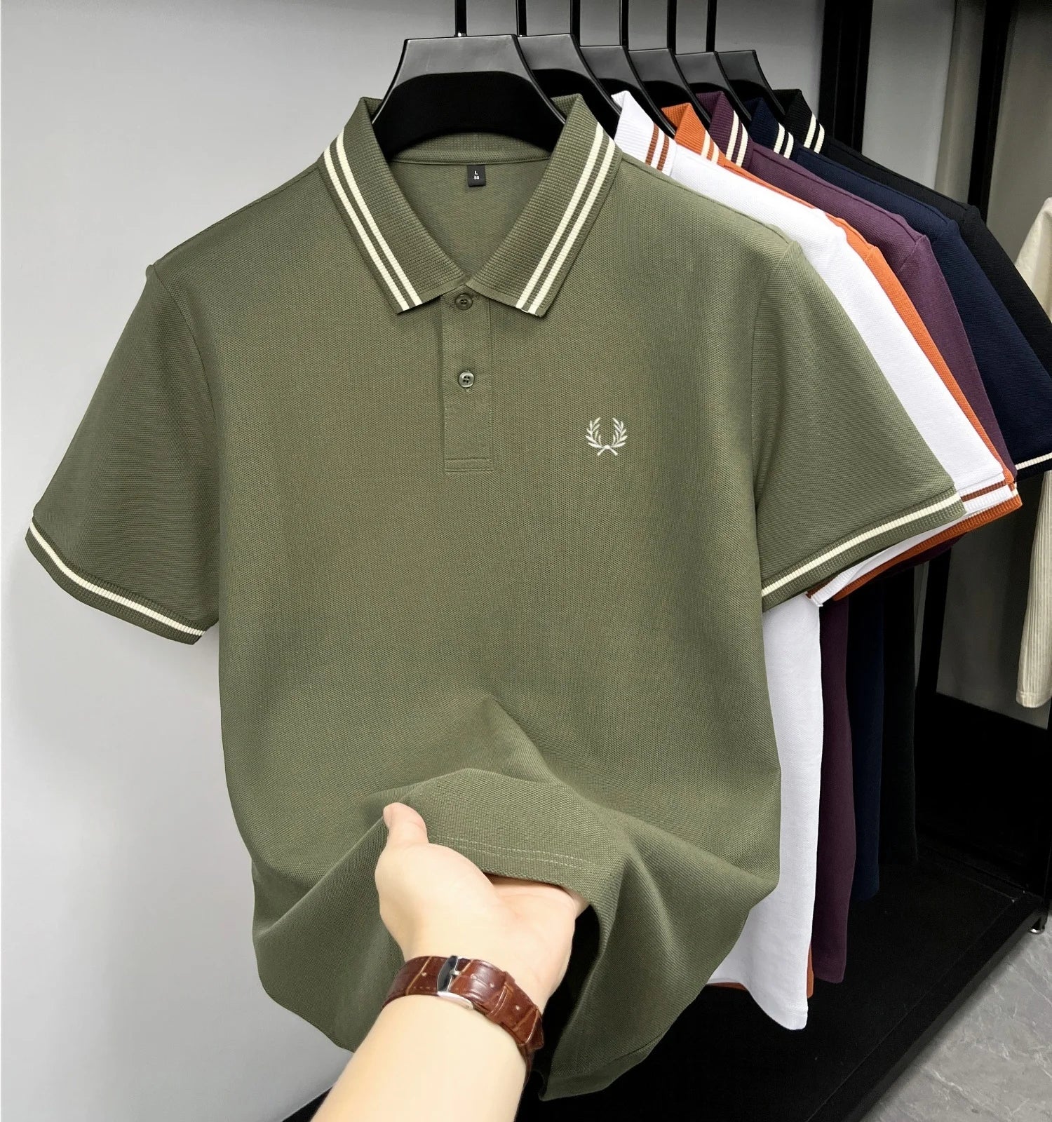 Luxury brand 100% cotton short sleeve men's polo shirt summer high-end fashion classic embroidery business casual golf T-shirt