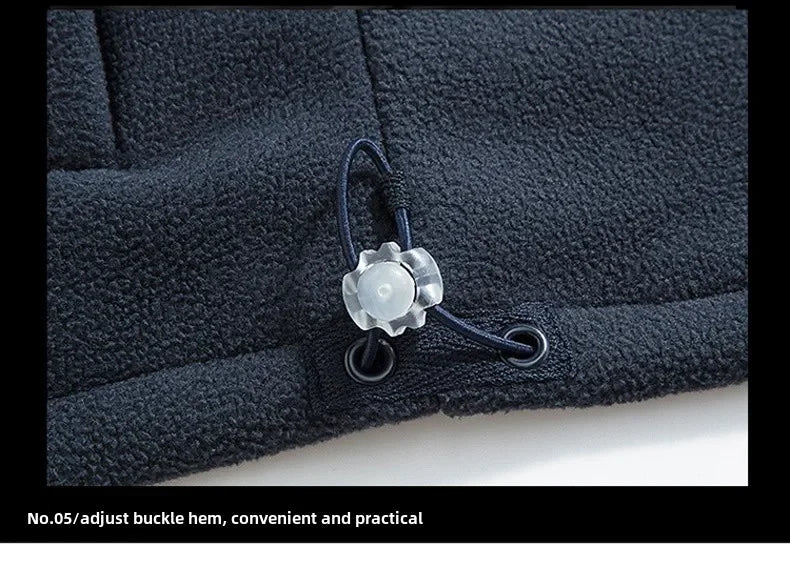 Winter Warm Fleece Jacket Men's Climbing Double Thickened Pocket Jacket Outdoor High Collar Windproof Ski Sweatshirt Coat Men