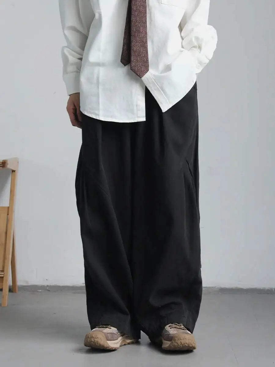 Retro Hong Kong Sle Wide Leg Harajuku Pants Straight Casual Workwear Trousers for Men And Women Youth Trend Autumn Season