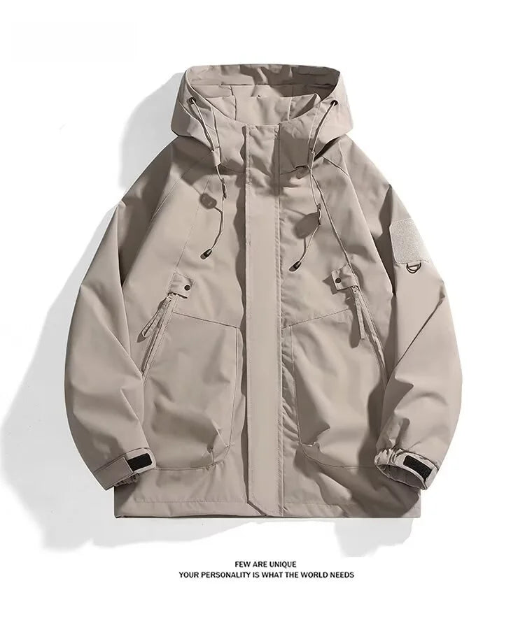 Outdoor Men's Jaet Spring Autumn New Sle Loose Workwear Windproof Waterproof Coat Couple Outerwear Faion Urban Youth