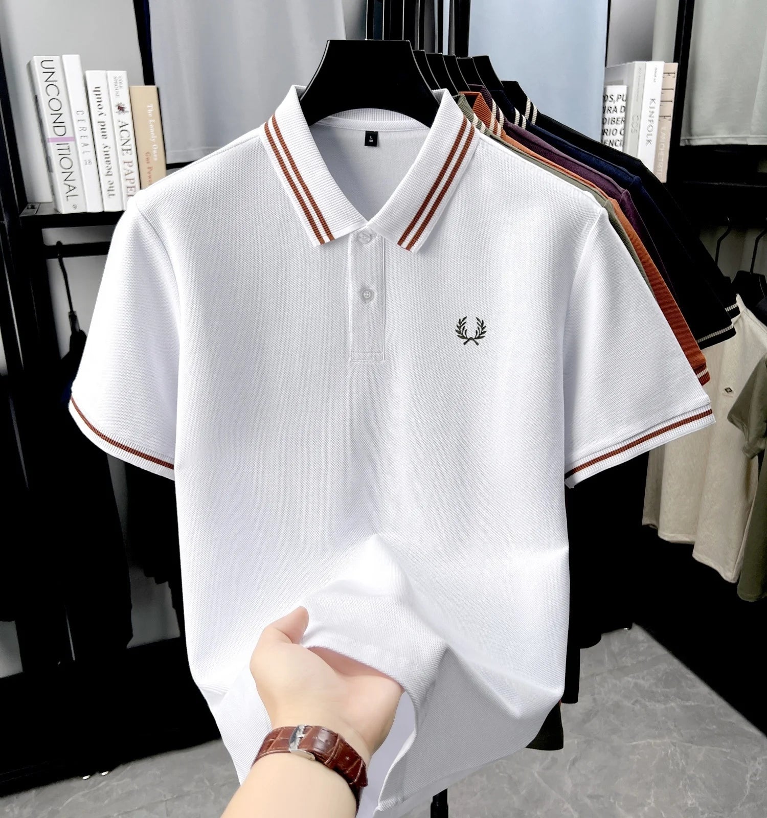 Luxury brand 100% cotton short sleeve men's polo shirt summer high-end fashion classic embroidery business casual golf T-shirt