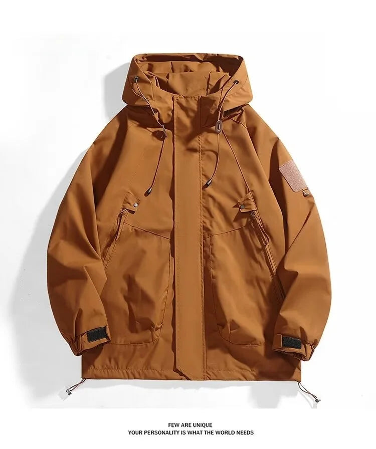 Outdoor Men's Jaet Spring Autumn New Sle Loose Workwear Windproof Waterproof Coat Couple Outerwear Faion Urban Youth