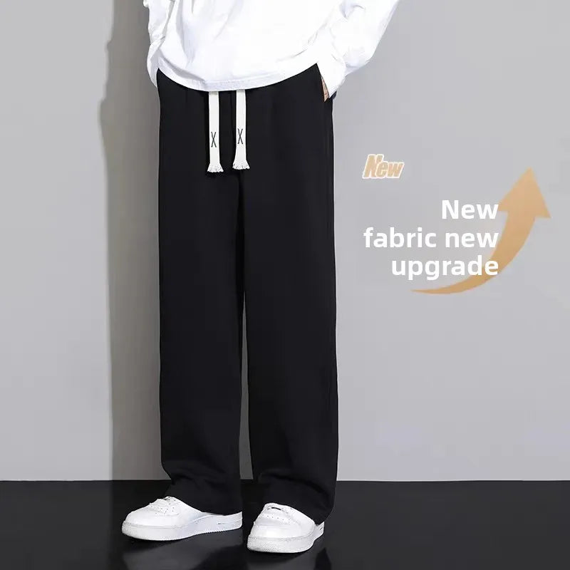 New Men's Casual Sports Pants Loose Elastic Waist Spring Autumn Versatile Straight Leg Long Trousers Comfortable Fit
