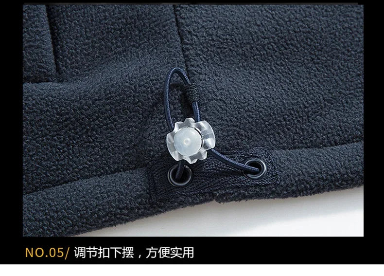 Winter Warm Fleece Jacket Men's Climbing Double Thickened Pocket Jacket Outdoor High Collar Windproof Ski Sweatshirt Coat Men