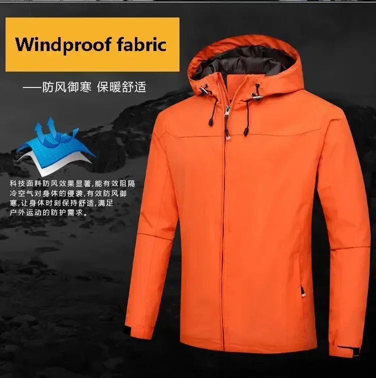 2025 Men's Warm Solid Color Windbreaker Men's Sports Jacket Outdoor Stormtrooper Jacket
