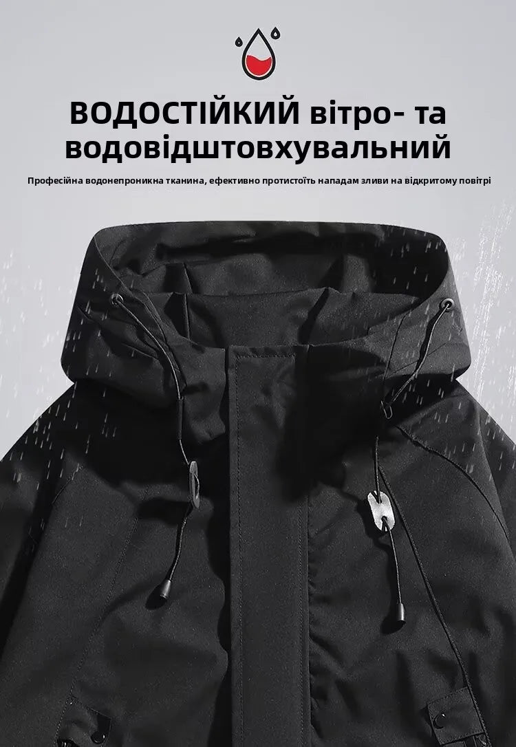 Outdoor Men's Jaet Spring Autumn New Sle Loose Workwear Windproof Waterproof Coat Couple Outerwear Faion Urban Youth