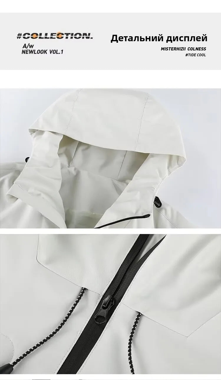 Outdoor Men's Jaet Spring Autumn New Sle Loose Workwear Windproof Waterproof Coat Couple Outerwear Faion Urban Youth