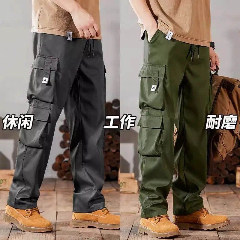 Large Size Men's Workwear Pants 2024 New Sle Durable Casual Set for Construction Work Summer Wear Resistant Cuffed