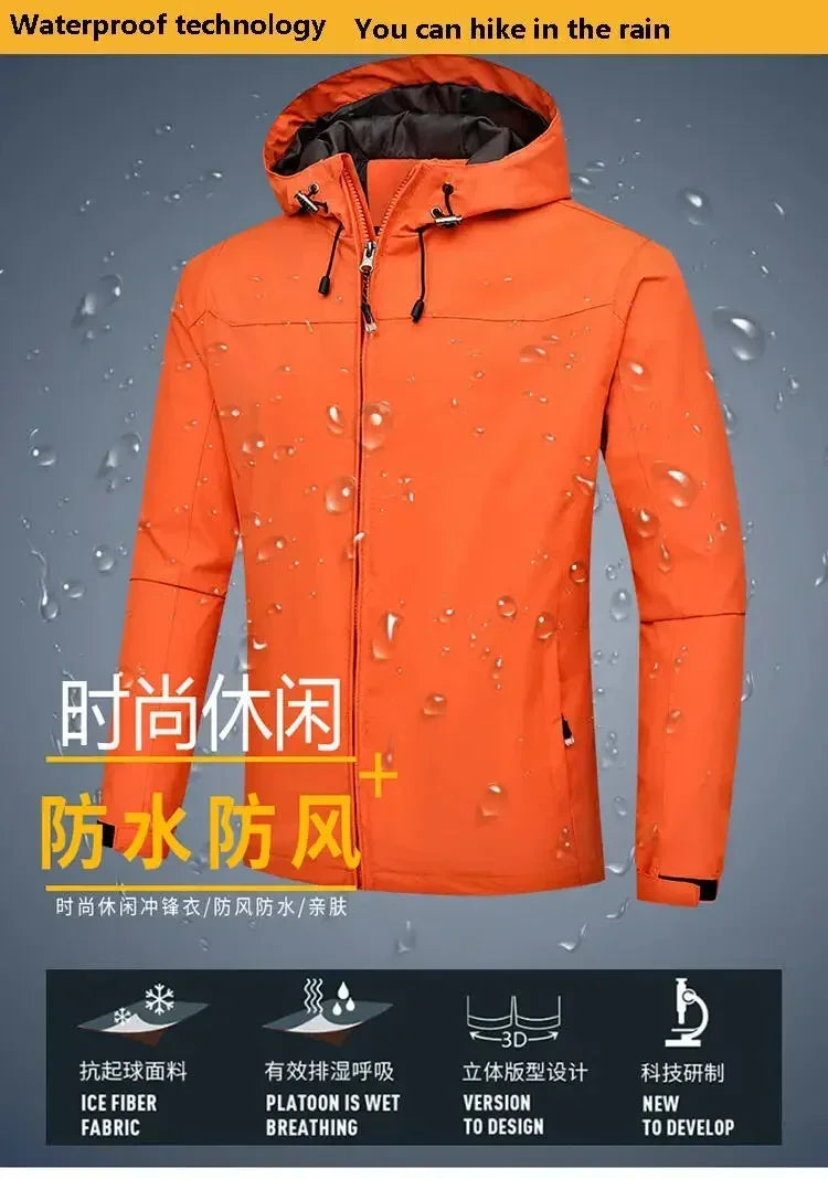 2025 Men's Warm Solid Color Windbreaker Men's Sports Jacket Outdoor Stormtrooper Jacket