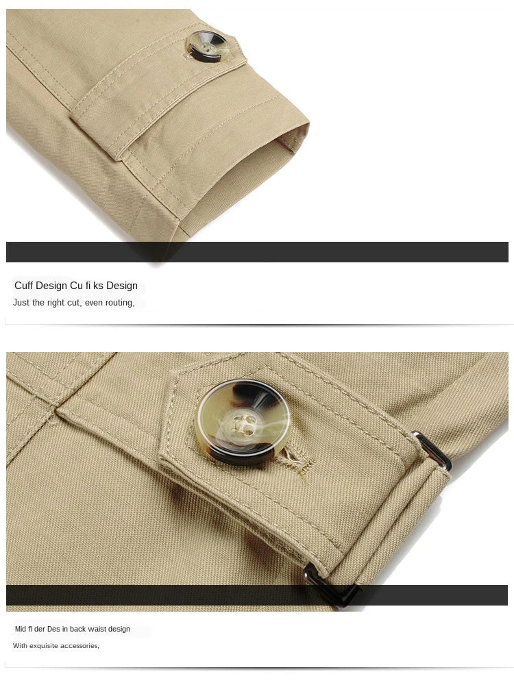 Fashion Men Trench Jackets Brand Casual Business Trench Coat Mens Leisure Overcoat Male Single Breasted Windbreakers Plus Size