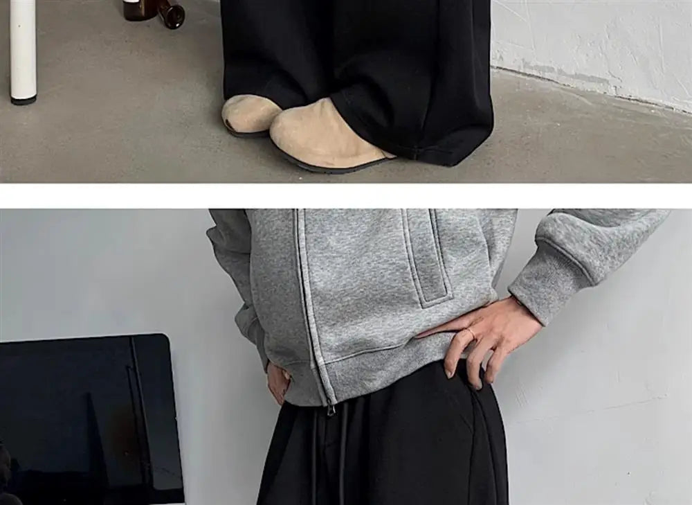 ey Deconstructed Spor Men's Sweatpants Casual Loose Wide Leg Long Trousers American Street Sle Autumn Winter Heavyweight