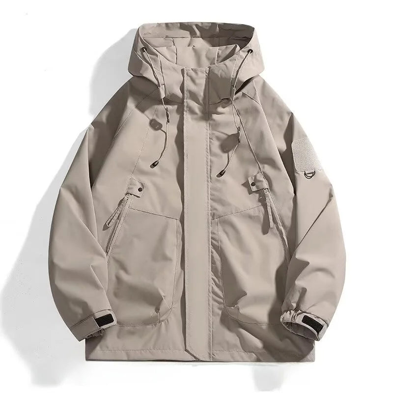 Outdoor Men's Jaet Spring Autumn New Sle Loose Workwear Windproof Waterproof Coat Couple Outerwear Faion Urban Youth