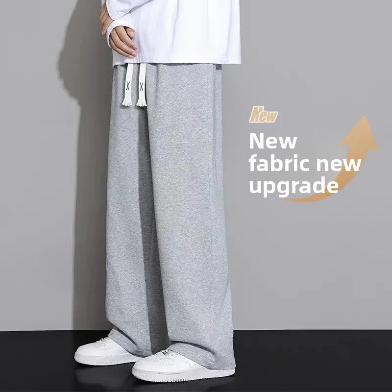 New Men's Casual Sports Pants Loose Elastic Waist Spring Autumn Versatile Straight Leg Long Trousers Comfortable Fit