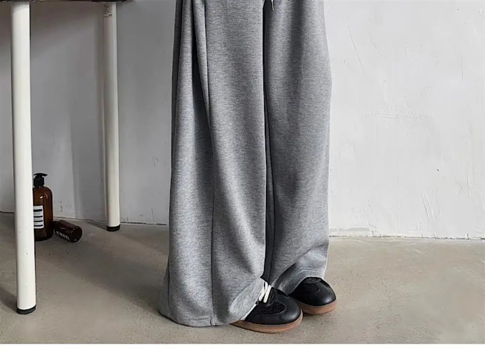 ey Deconstructed Spor Men's Sweatpants Casual Loose Wide Leg Long Trousers American Street Sle Autumn Winter Heavyweight