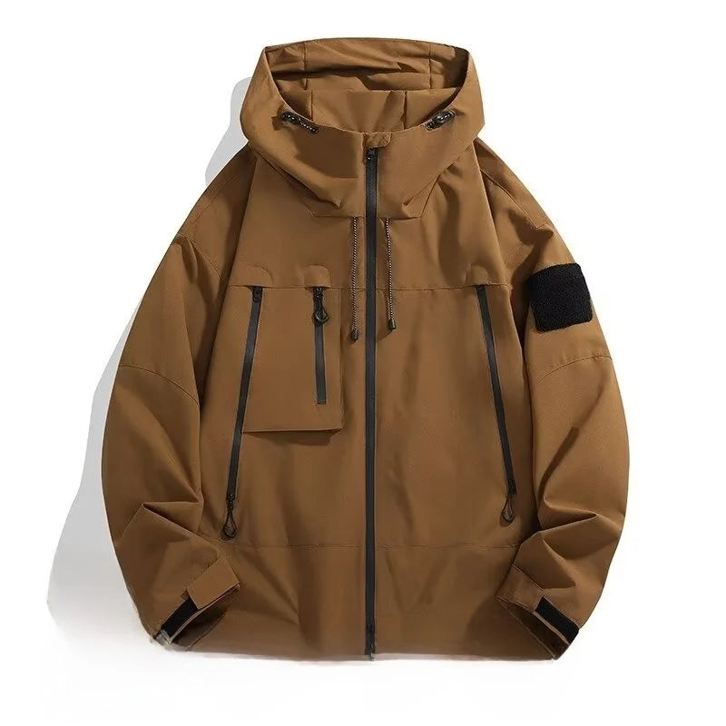 Outdoor Men's Jaet Spring Autumn New Sle Loose Workwear Windproof Waterproof Coat Couple Outerwear Faion Urban Youth