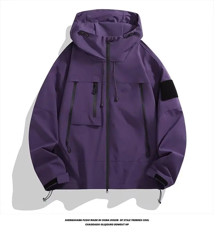 Outdoor Men's Jaet Spring Autumn New Sle Loose Workwear Windproof Waterproof Coat Couple Outerwear Faion Urban Youth