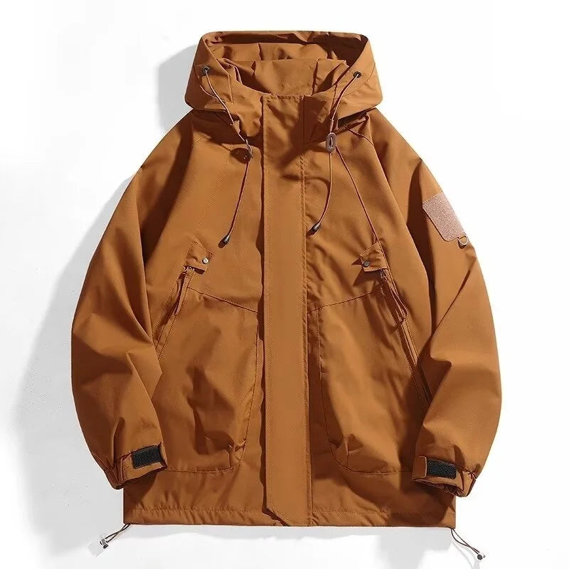 Outdoor Men's Jaet Spring Autumn New Sle Loose Workwear Windproof Waterproof Coat Couple Outerwear Faion Urban Youth
