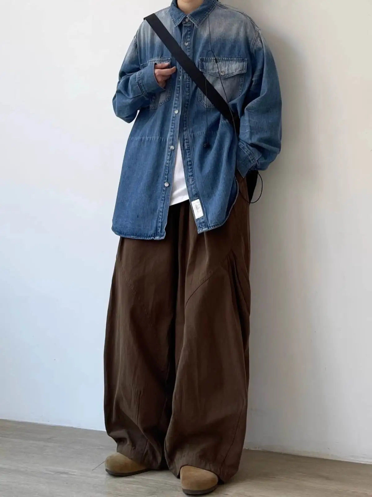 Retro Hong Kong Sle Wide Leg Harajuku Pants Straight Casual Workwear Trousers for Men And Women Youth Trend Autumn Season