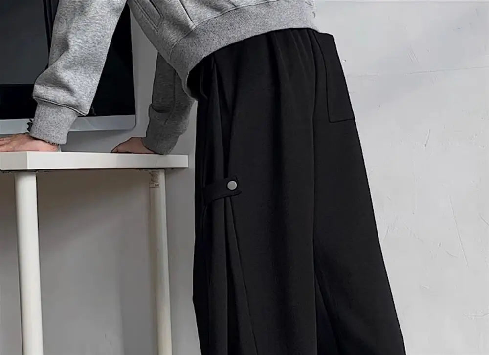 ey Deconstructed Spor Men's Sweatpants Casual Loose Wide Leg Long Trousers American Street Sle Autumn Winter Heavyweight