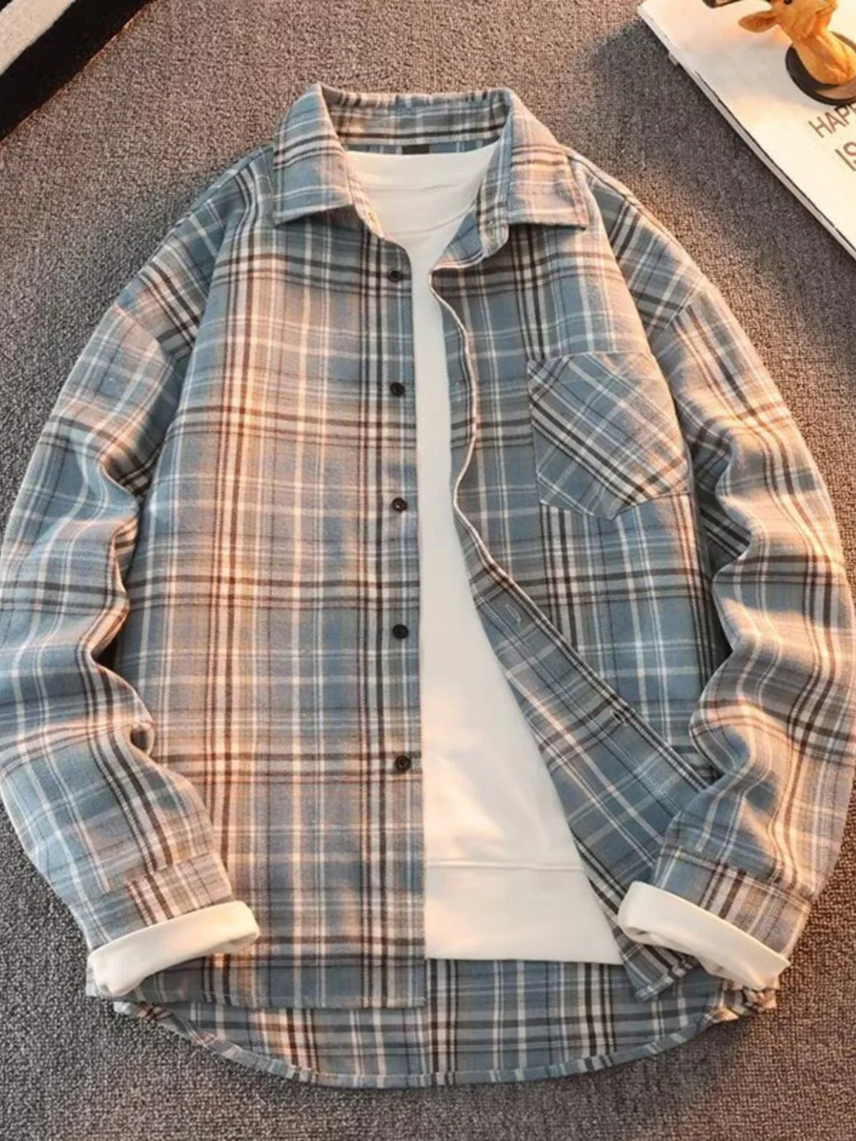 Long Sve Men's irt 2025 Spring New Sle Cool Retro Japanese id Large Size Collar irt Jaet Stand Fit Youth Faion