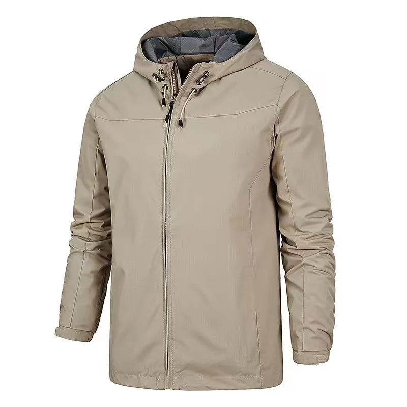 2025 Men's Warm Solid Color Windbreaker Men's Sports Jacket Outdoor Stormtrooper Jacket
