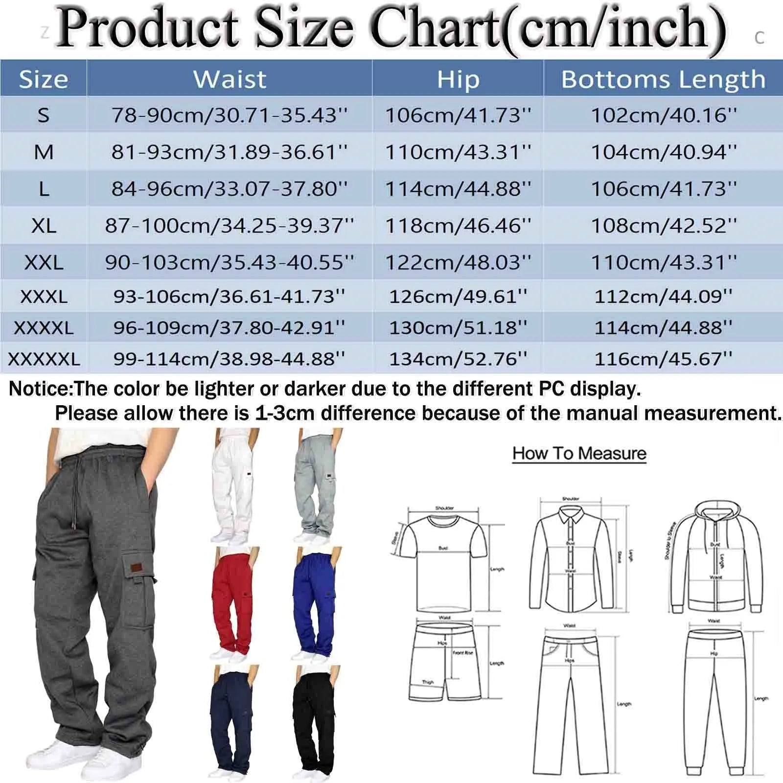 Cross-Border Trade Hot-Selling Men's Casual Fleece-Lined Jogger Pants with Multiple Pockets and Drawstring Loose Workwear Trouse