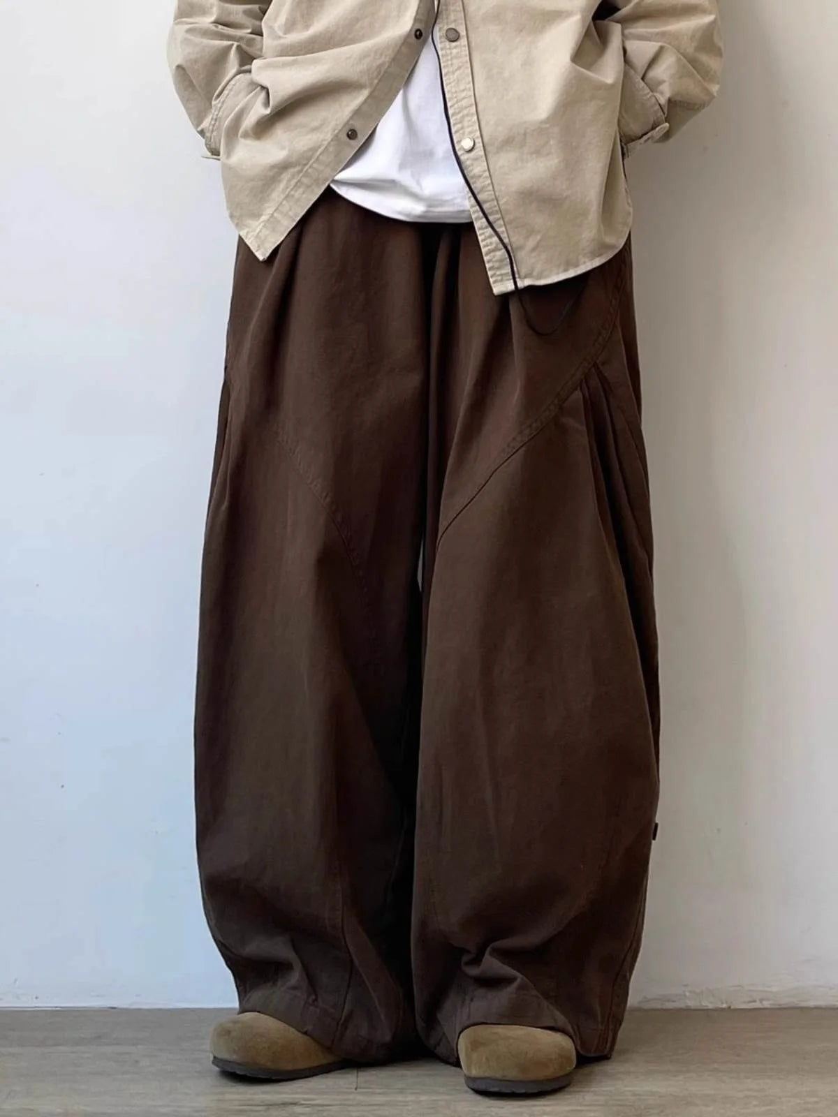 Retro Hong Kong Sle Wide Leg Harajuku Pants Straight Casual Workwear Trousers for Men And Women Youth Trend Autumn Season