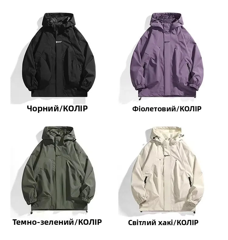 Outdoor Men's Jaet Spring Autumn New Sle Loose Workwear Windproof Waterproof Coat Couple Outerwear Faion Urban Youth