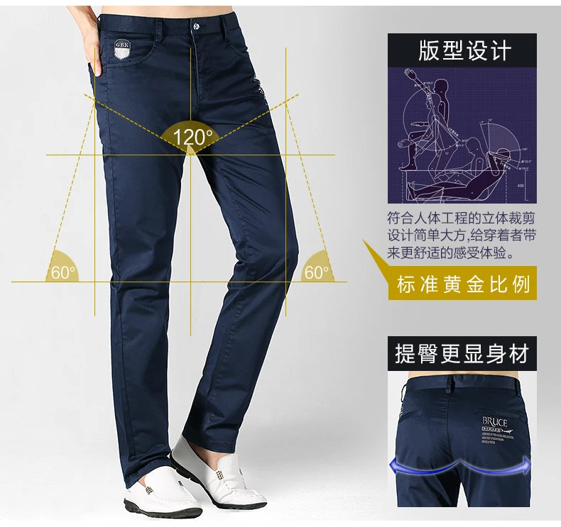 Bruce&Shark Autumn Winter Men's Pants Thicken Fashions Casual Straight Men's Trousers 98%Cotton 2%Spandex Stretch Cosy Fabric