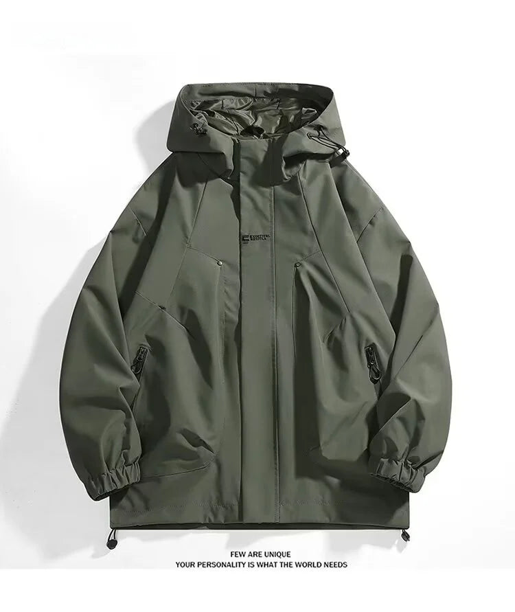 Outdoor Men's Jaet Spring Autumn New Sle Loose Workwear Windproof Waterproof Coat Couple Outerwear Faion Urban Youth