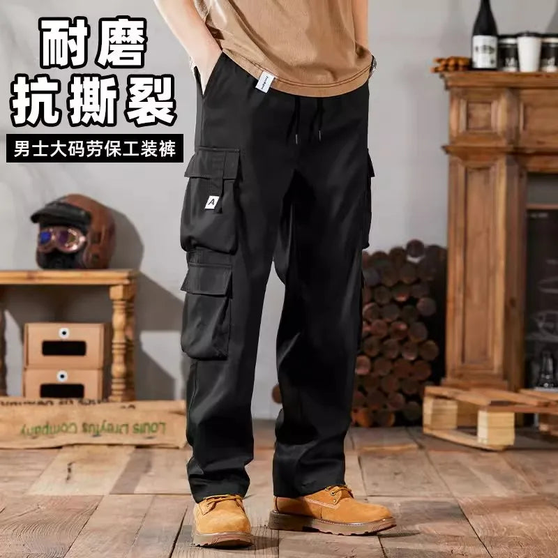 Large Size Men's Workwear Pants 2024 New Sle Durable Casual Set for Construction Work Summer Wear Resistant Cuffed