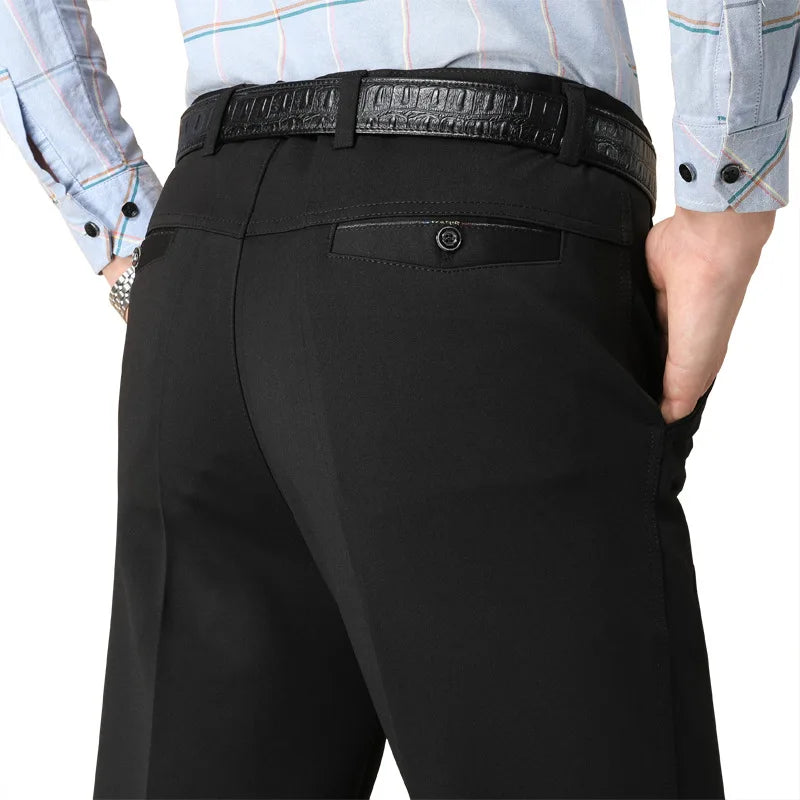 MRMT 2025 Brand Men's Trousers Middle-aged Men Trousers Casual Loose Thin Pants for Male Straight High Waist Man Trouser Pant