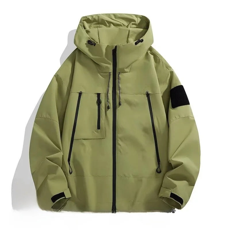 Outdoor Men's Jaet Spring Autumn New Sle Loose Workwear Windproof Waterproof Coat Couple Outerwear Faion Urban Youth