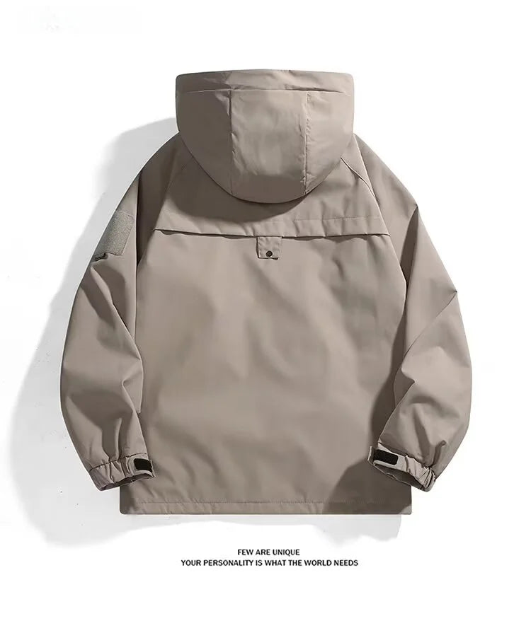 Outdoor Men's Jaet Spring Autumn New Sle Loose Workwear Windproof Waterproof Coat Couple Outerwear Faion Urban Youth