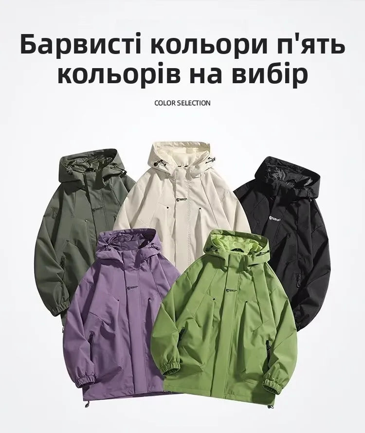 Outdoor Men's Jaet Spring Autumn New Sle Loose Workwear Windproof Waterproof Coat Couple Outerwear Faion Urban Youth
