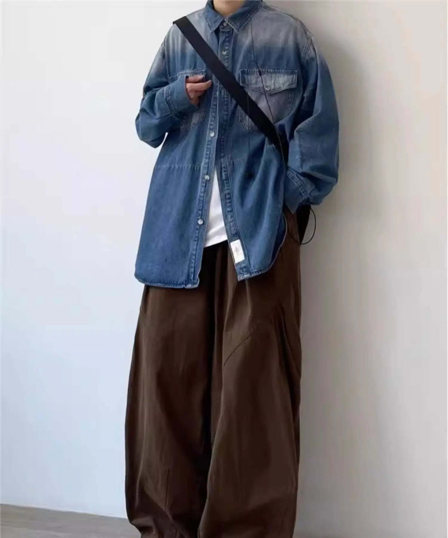 Retro Hong Kong Sle Wide Leg Harajuku Pants Straight Casual Workwear Trousers for Men And Women Youth Trend Autumn Season
