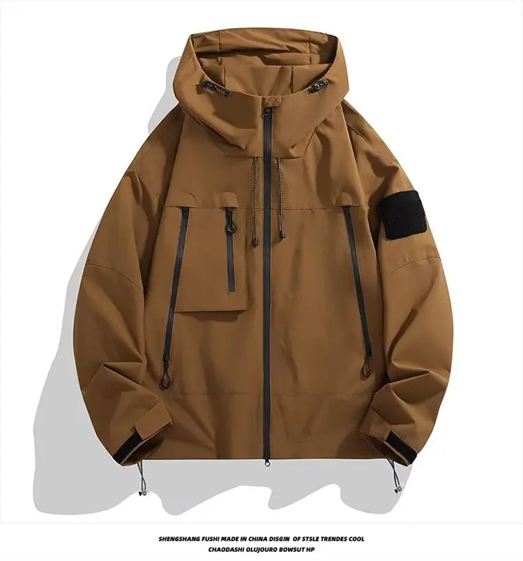 Outdoor Men's Jaet Spring Autumn New Sle Loose Workwear Windproof Waterproof Coat Couple Outerwear Faion Urban Youth