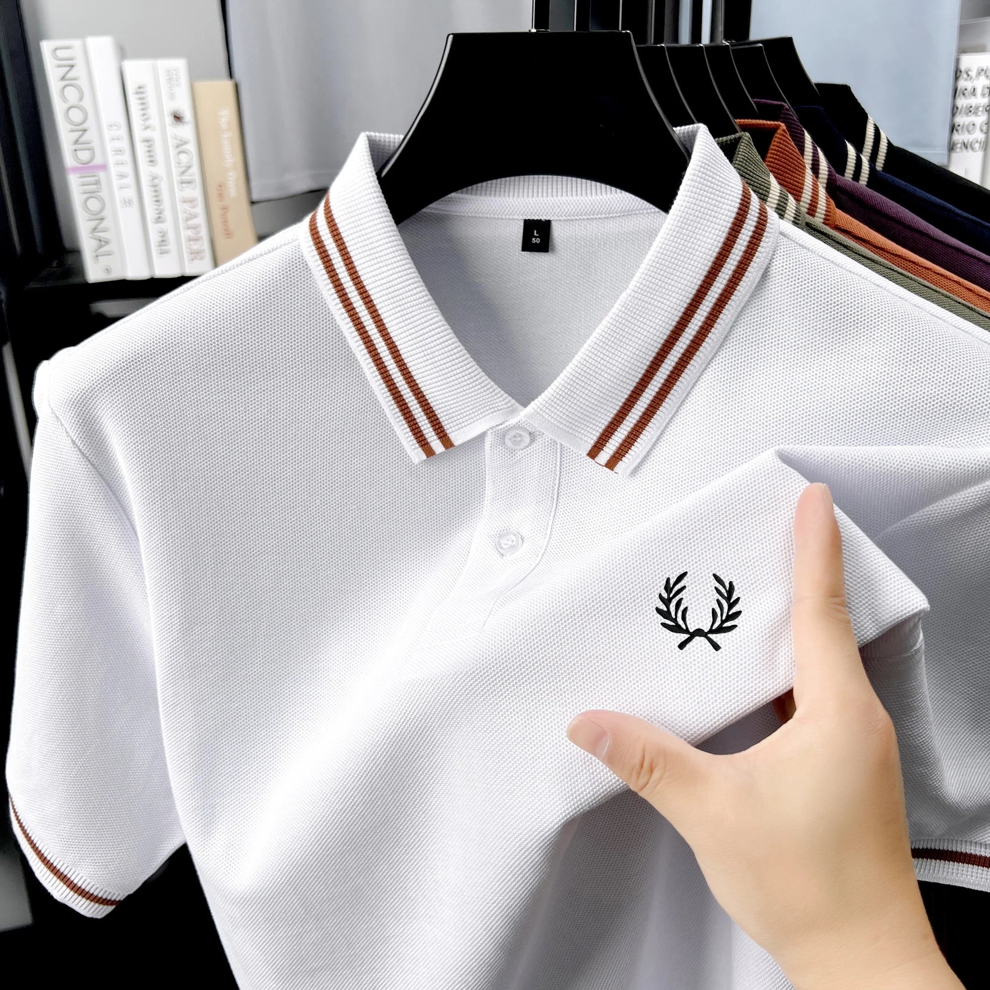 Luxury brand 100% cotton short sleeve men's polo shirt summer high-end fashion classic embroidery business casual golf T-shirt