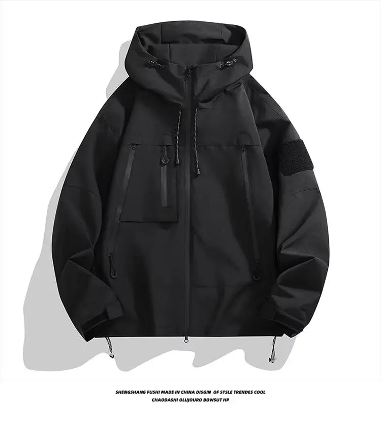 Outdoor Men's Jaet Spring Autumn New Sle Loose Workwear Windproof Waterproof Coat Couple Outerwear Faion Urban Youth
