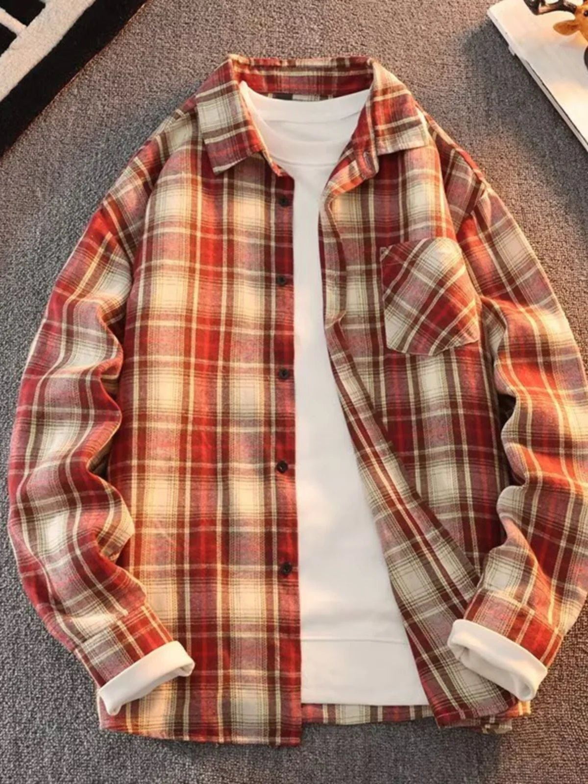 Long Sve Men's irt 2025 Spring New Sle Cool Retro Japanese id Large Size Collar irt Jaet Stand Fit Youth Faion