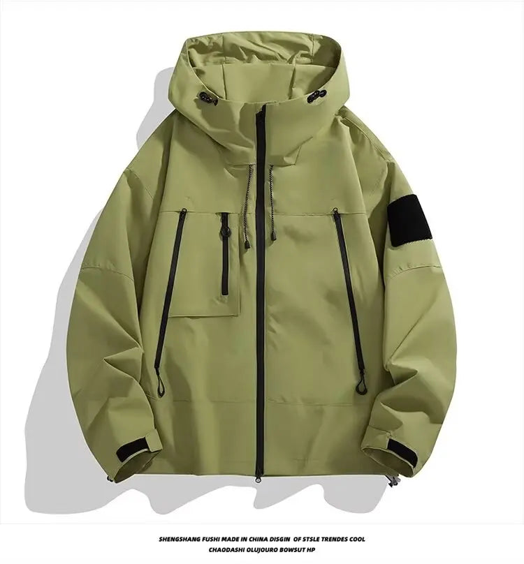 Outdoor Men's Jaet Spring Autumn New Sle Loose Workwear Windproof Waterproof Coat Couple Outerwear Faion Urban Youth