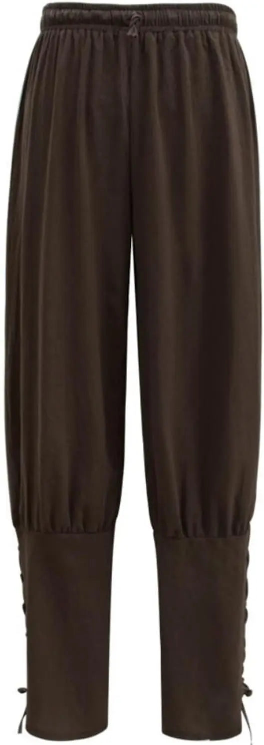Mens Womens Ankle Banded Pants Medieval Viking Pirate Cosplay Pants Renaissance Trousers for Adult