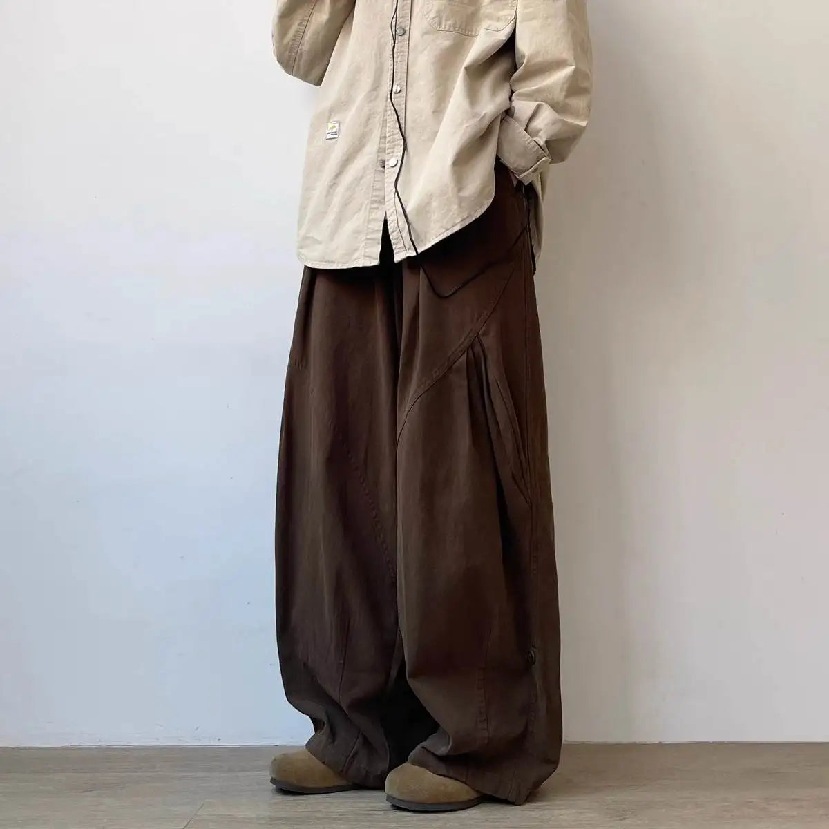 Retro Hong Kong Sle Wide Leg Harajuku Pants Straight Casual Workwear Trousers for Men And Women Youth Trend Autumn Season